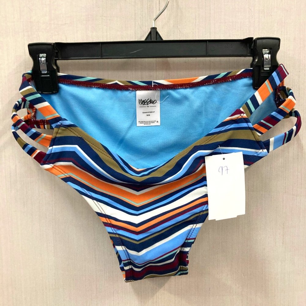 NWT Mossimo V pattern multi Striped Bikini bottom
